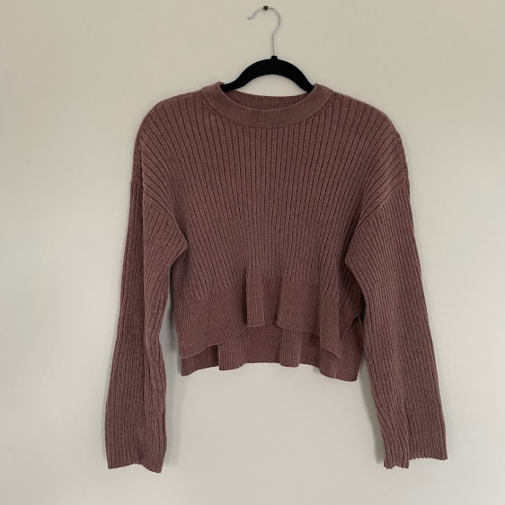 Dynamite Purple Crop Sweater